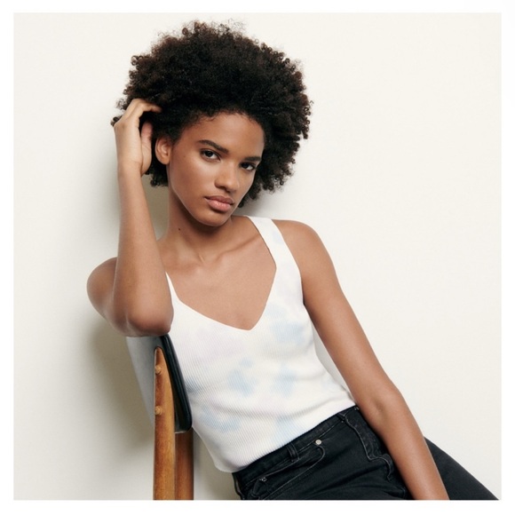 Sandro Paris Tie-dyed Knitted Crop Top In Multicolore Size 2/ medium - Picture 1 of 6